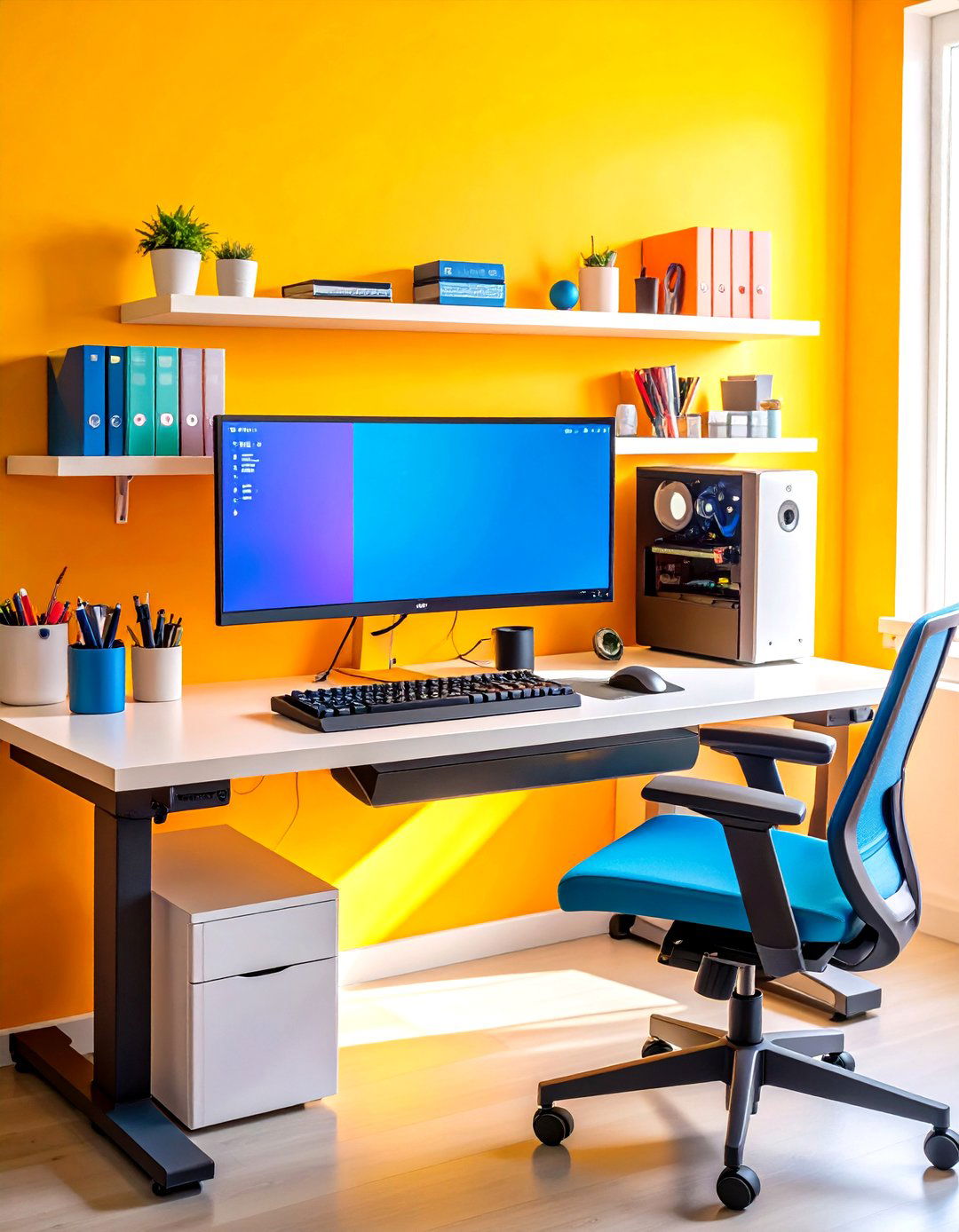 Ergonomic Organization Setup - 24 Desk Organization Ideas