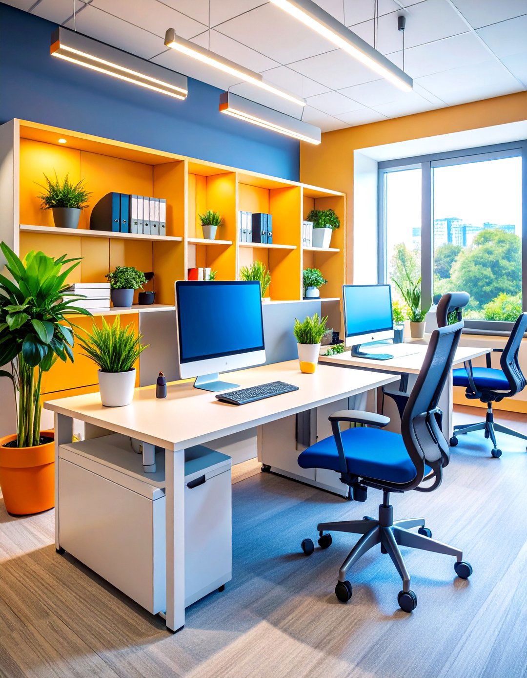 Ergonomic Wellness Workspace - 24 Cubicle Decor Ideas