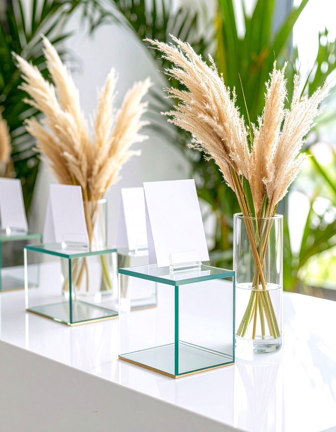 Escort Card Displays - 24 Pampas Grass Wedding Decor Ideas
