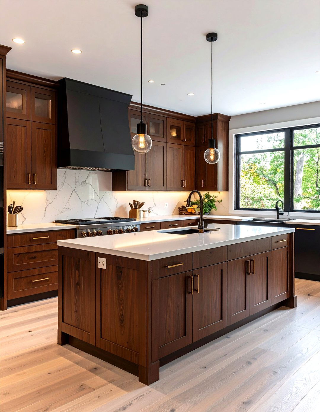 Espresso Brown Cabinets with Black Appliances - 24 What Color Cabinets Go With Black Appliances