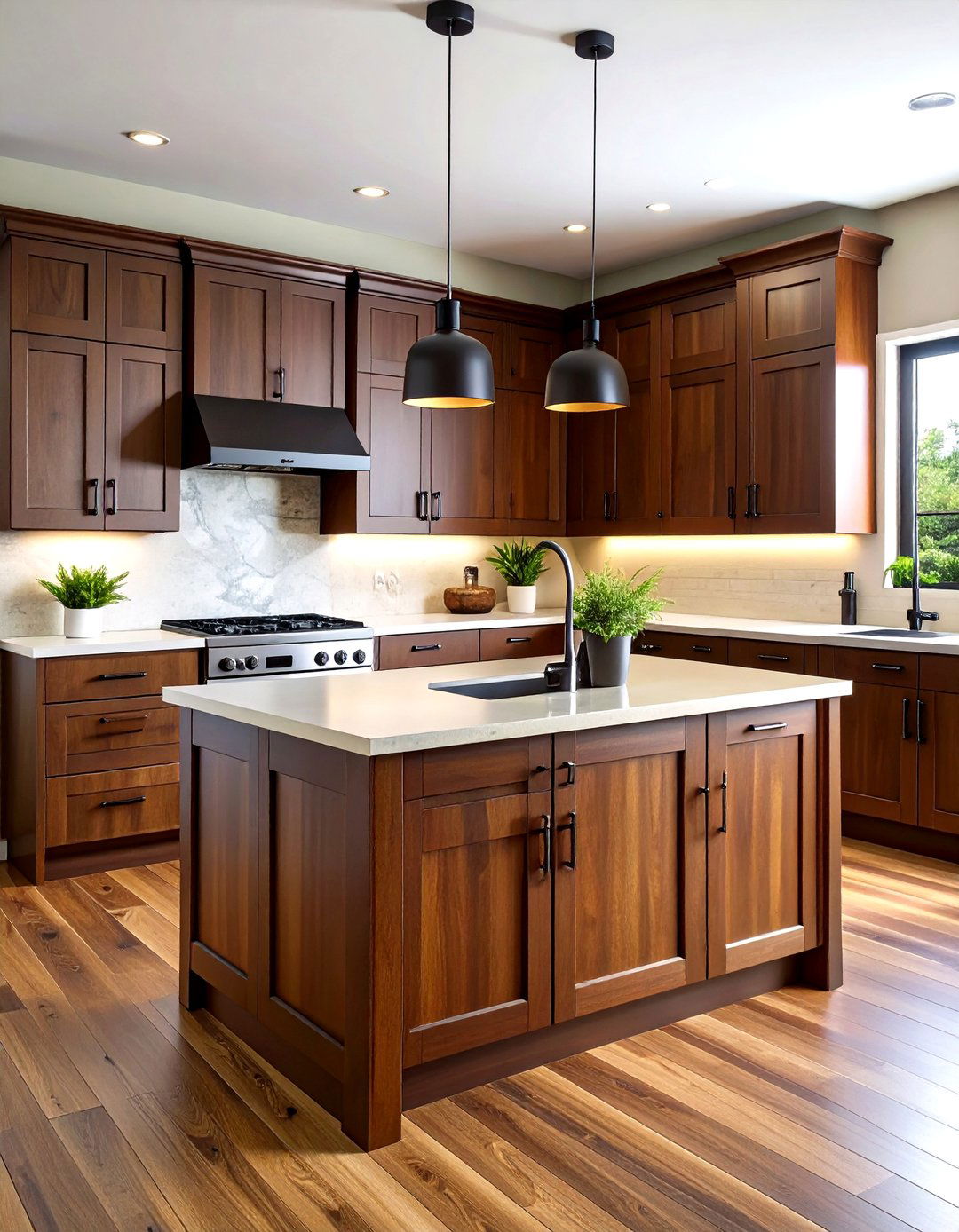 Espresso Stained Maple Cabinets with Dark Hardware - 24 Maple Kitchen Cabinets Ideas