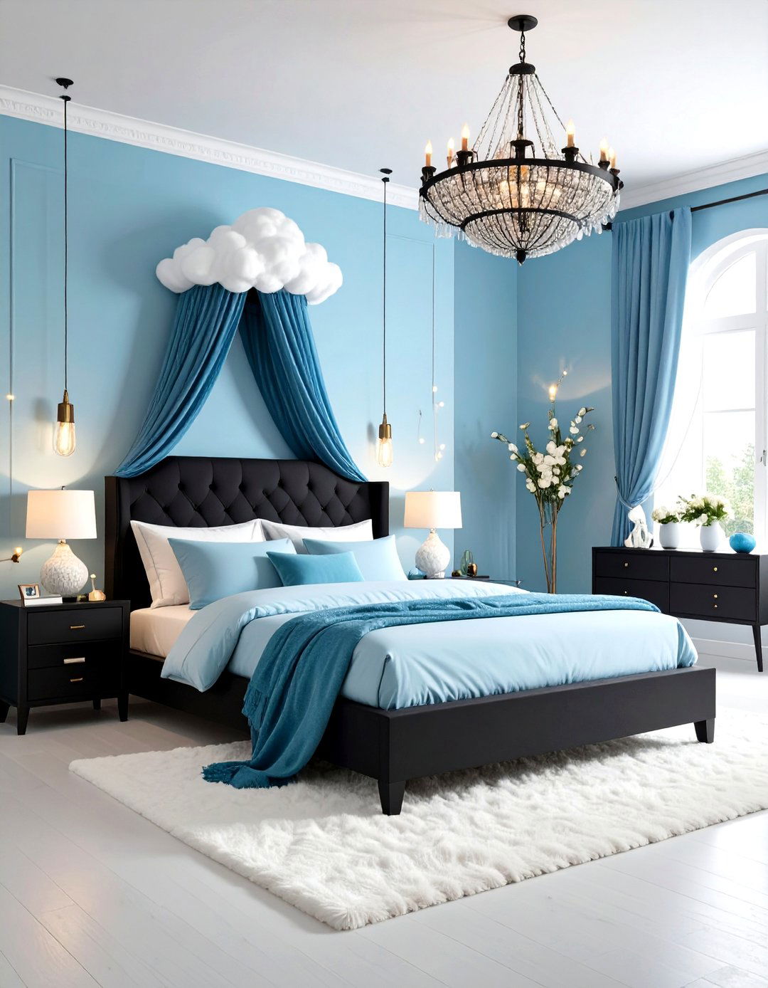 Ethereal Cloud Bedroom with Dark Undertones - 24 pastel goth bedroom ideas