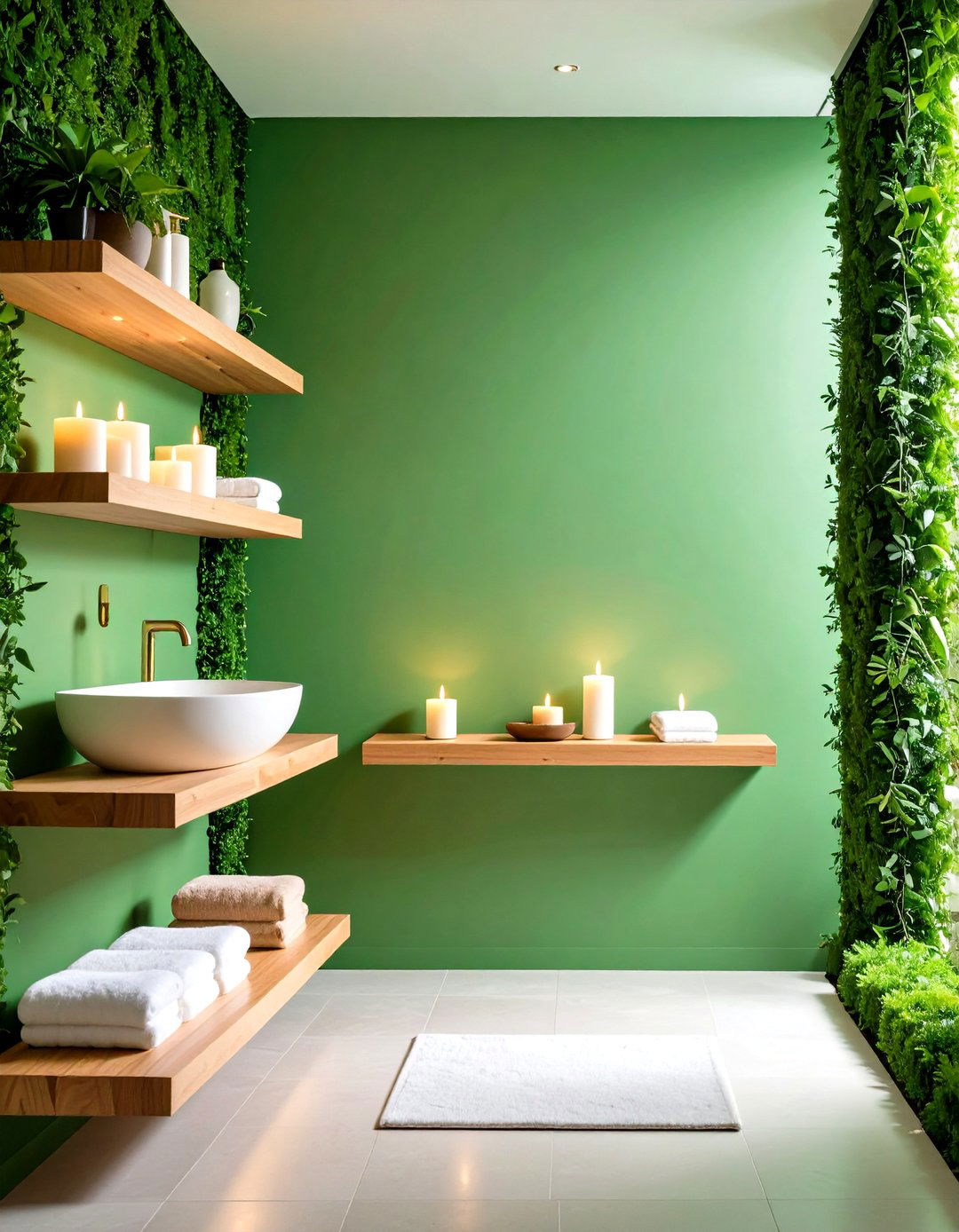 Eucalyptus Green Spa Hallway - 24 Green Hallway Ideas
