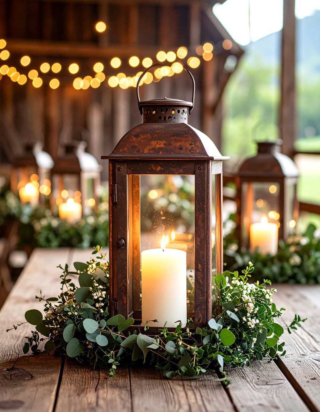 Eucalyptus Lantern Wedding Centerpieces - 24 Eucalyptus Wedding Centerpieces