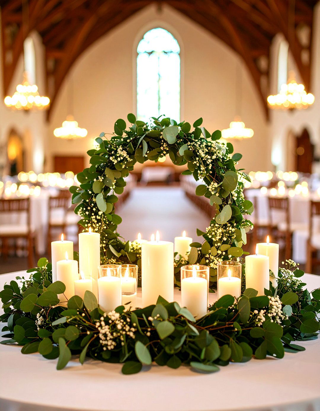 Eucalyptus Wreath Centerpieces - 24 Eucalyptus Wedding Centerpieces