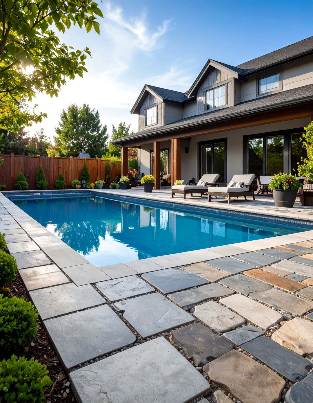 European Cobblestone Style - 24 Stamped Concrete Pool Deck Ideas