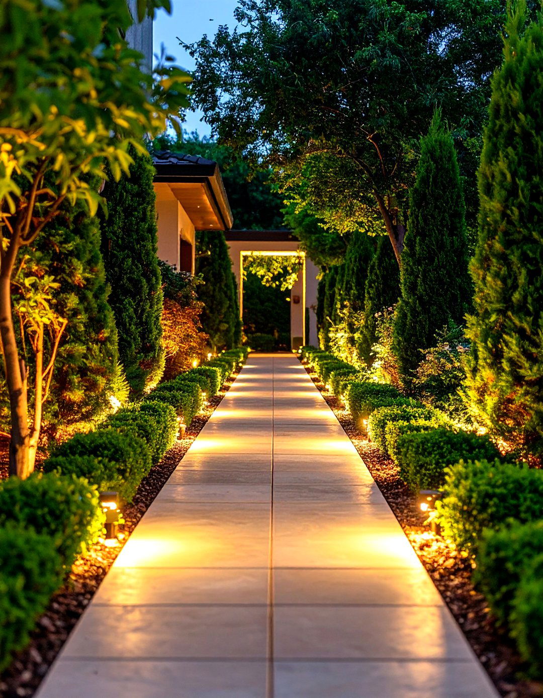 Evergreen Border Pathway Design - 24 Front Yard Evergreen Landscaping Ideas