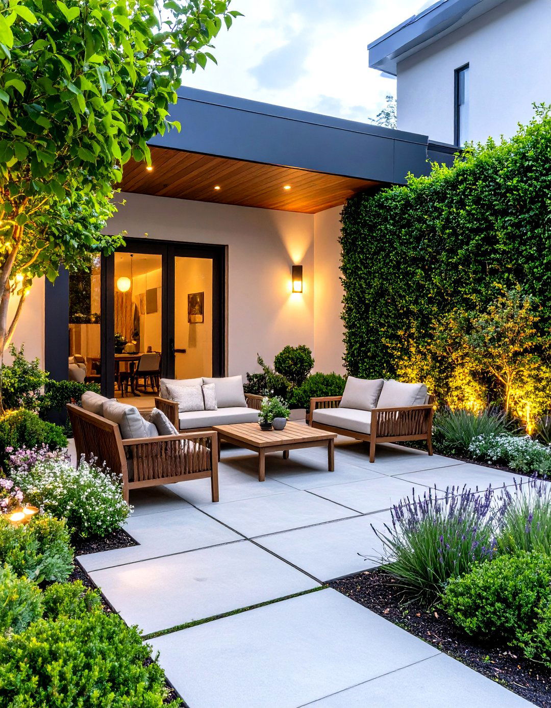 Evergreen Entrance Courtyard - 24 Front Yard Evergreen Landscaping Ideas