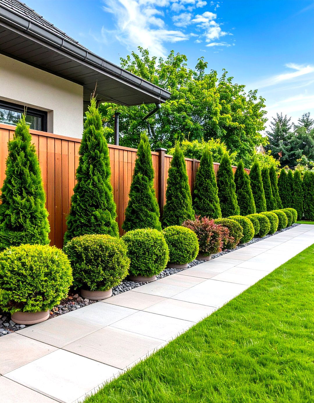 Evergreen Hedge Boundaries - 24 Privacy Patio Ideas