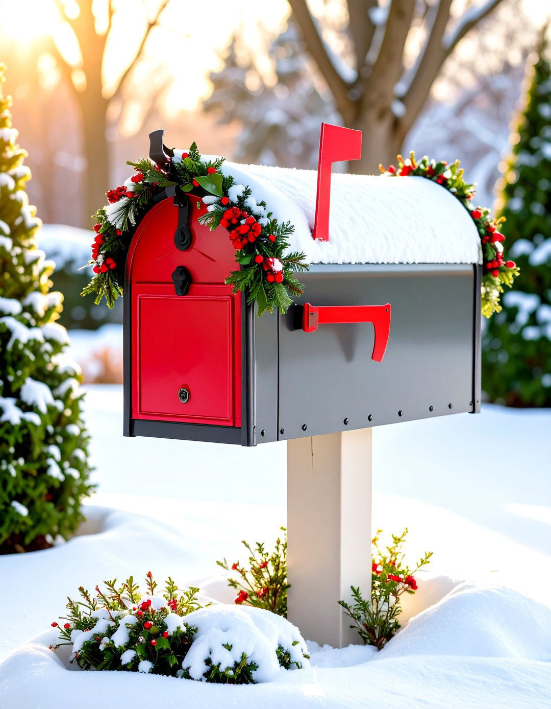 Evergreen Winter Interest - 24 Mailbox Landscaping Ideas