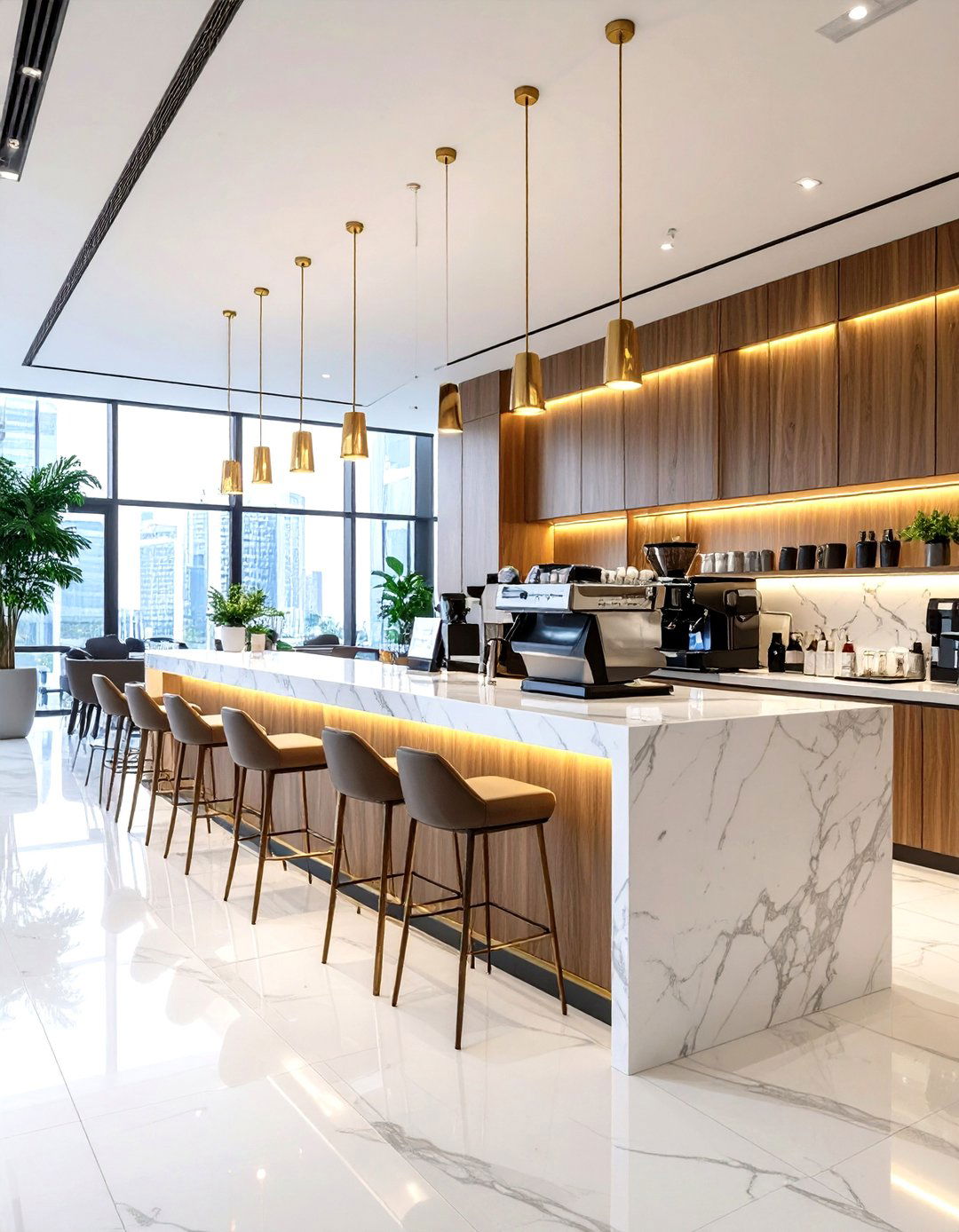 Executive Coffee Bar with Premium Features - 24 Office Coffee Station Ideas