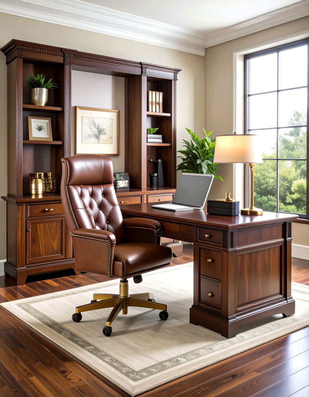 Executive Style Home Office - 24 Modern Home Office Ideas