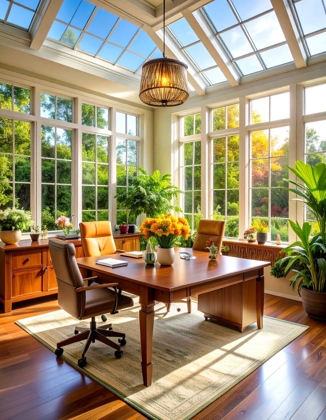 Executive Sunroom Office Suite - 24 Sunroom Office Ideas