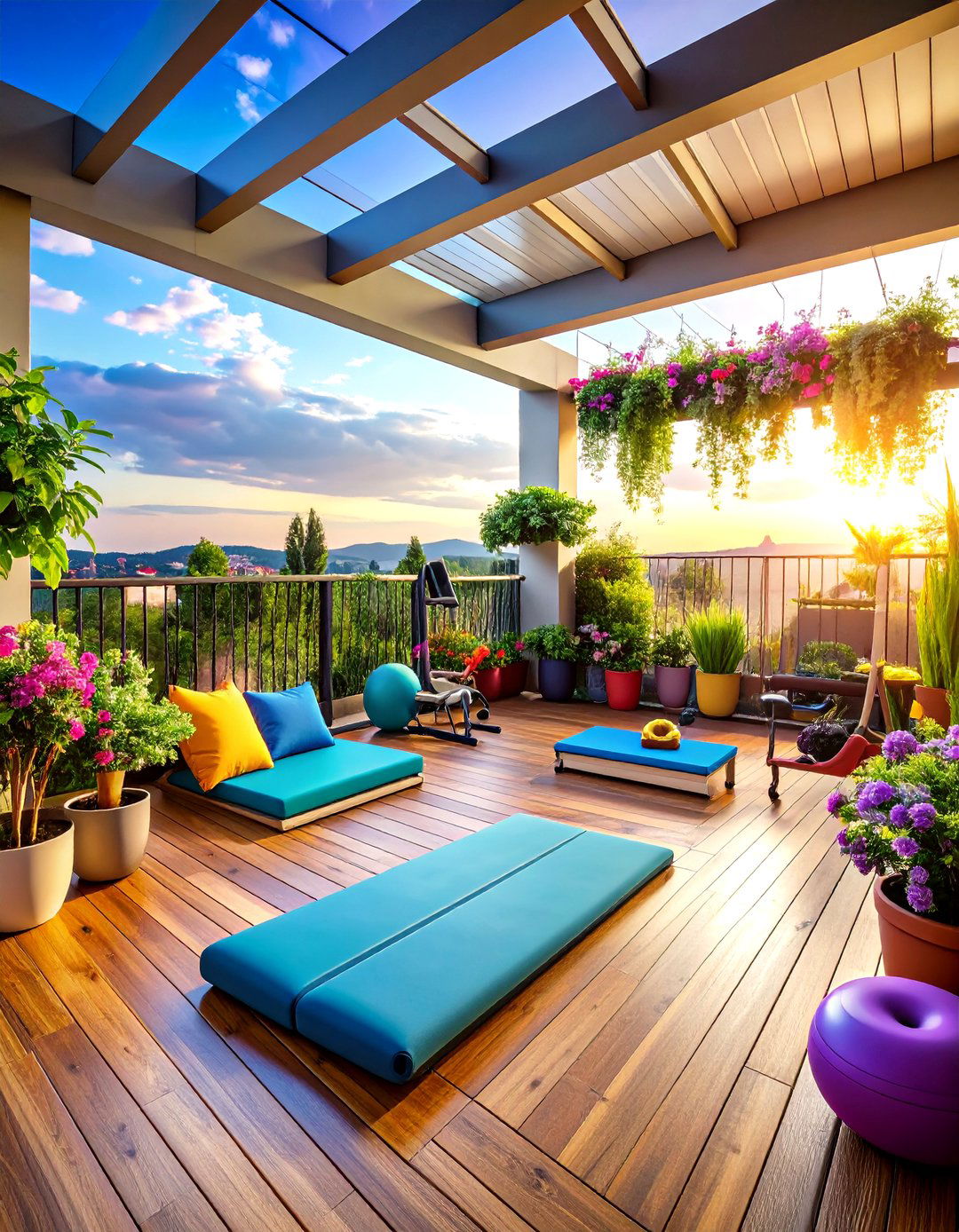 Exercise Loft Balcony Fitness Space - 24 Loft Balcony Ideas