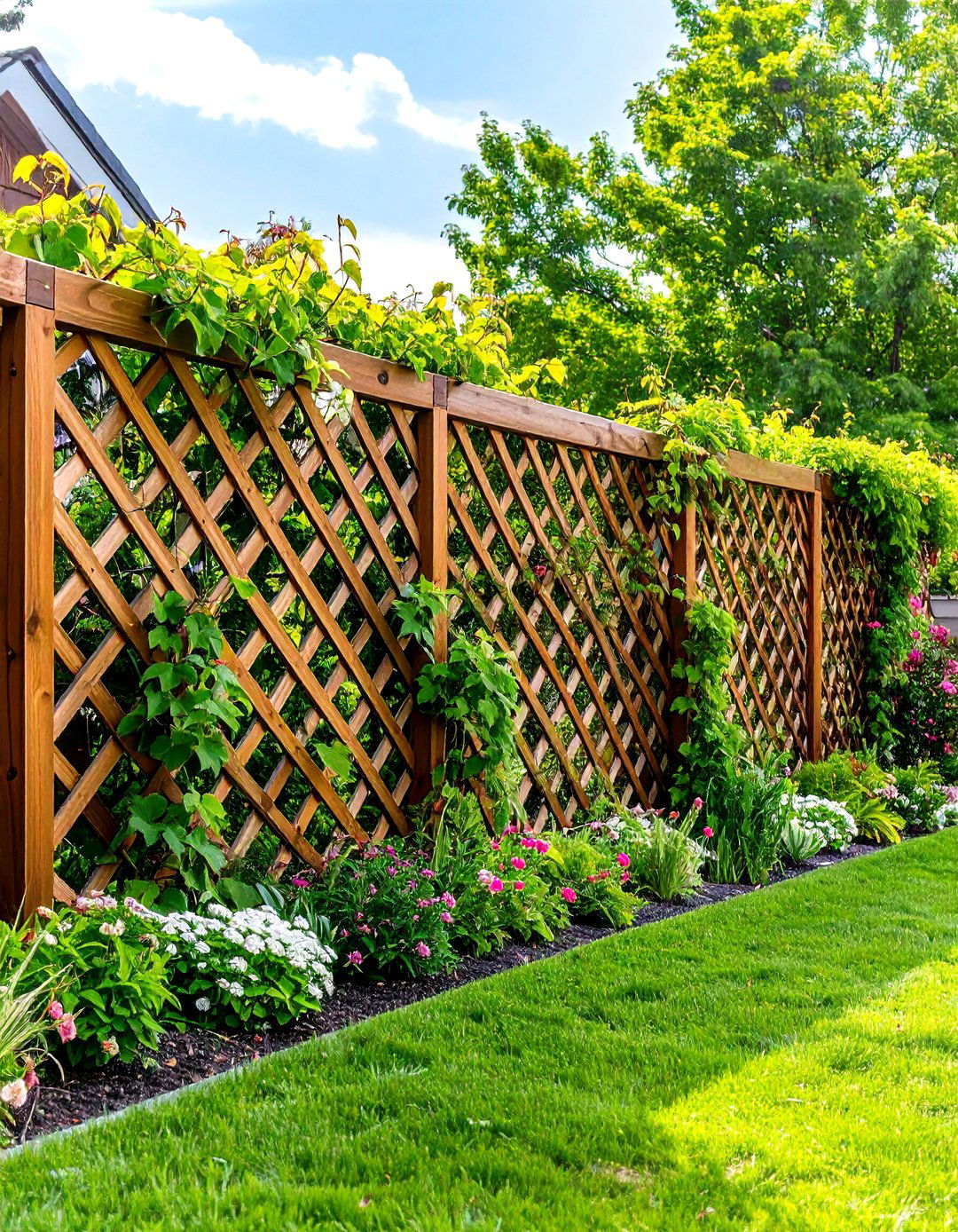 Expandable Lattice Trellis Fencing - 24 Temporary Fence Ideas