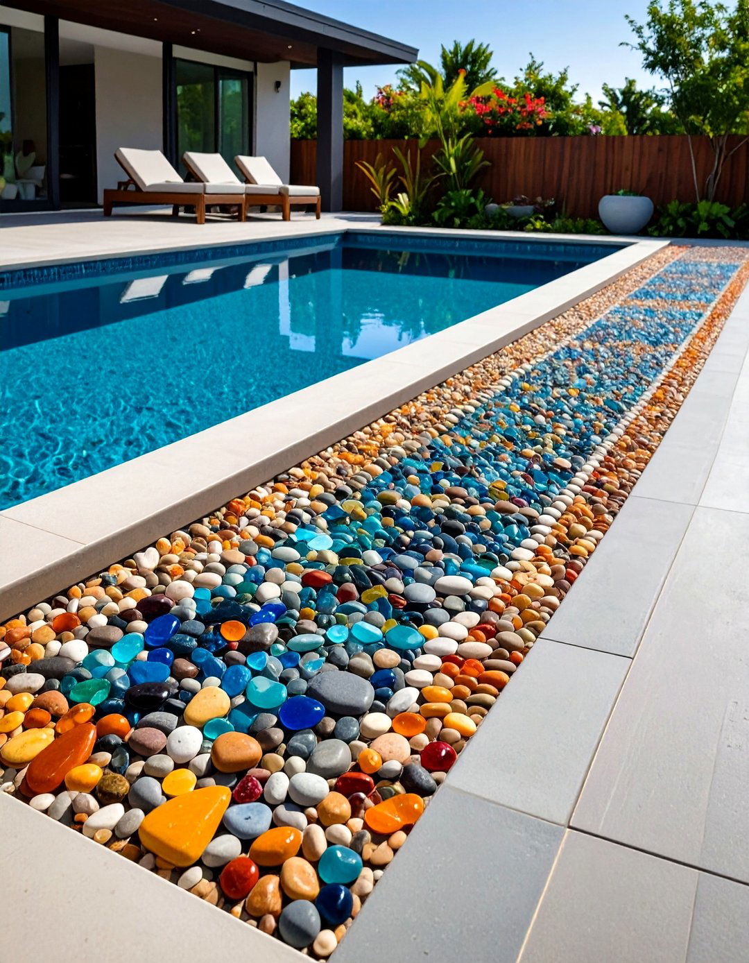 Exposed Aggregate Pebble Concrete Deck - 24 Concrete Deck Ideas