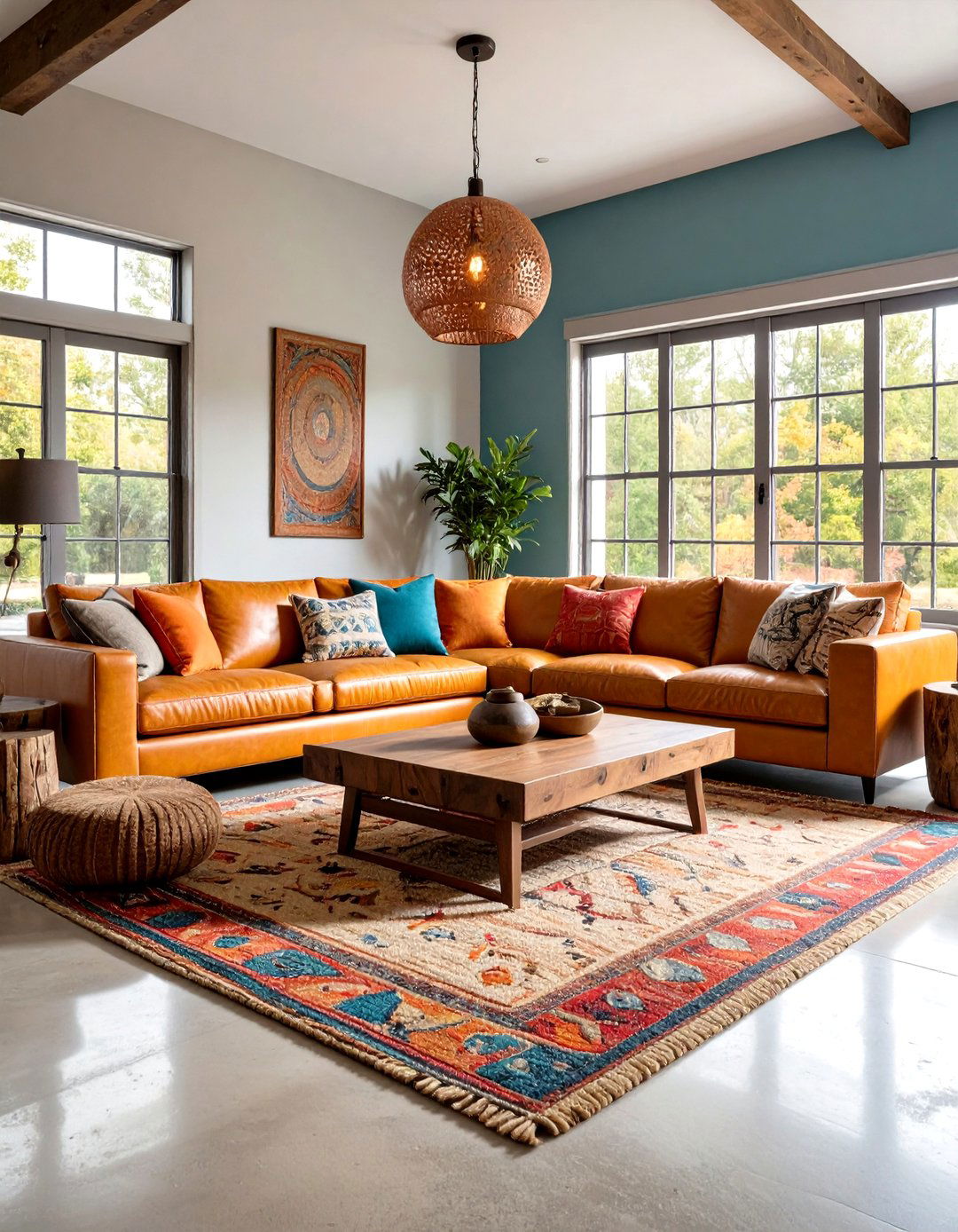 Exposed Aggregate Rustic Elegance - 24 Rustic Concrete Floor Living Room Ideas