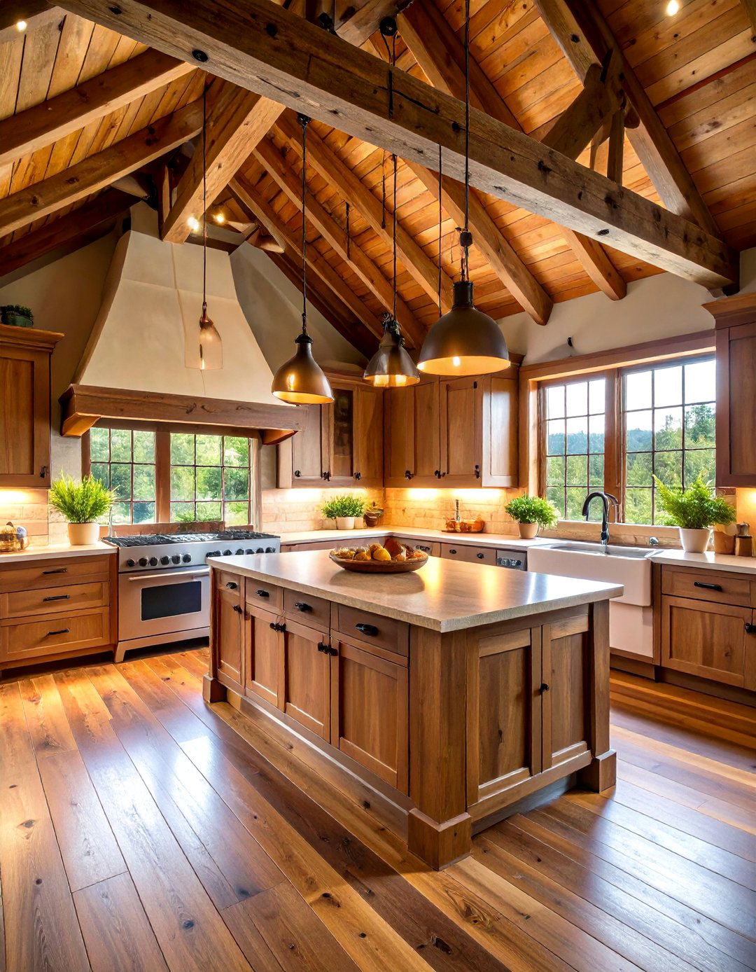 Exposed Beam Cathedral Kitchen - 24 Cabin Kitchen Ideas