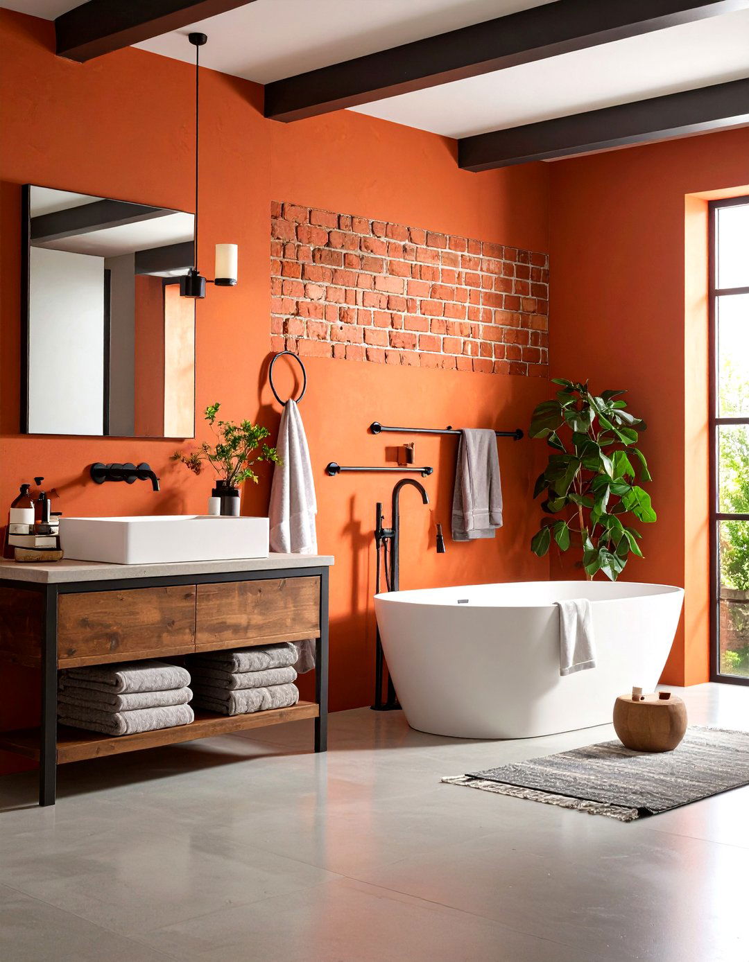 Exposed Brick Wall Bathroom - 24 Industrial Bathroom Ideas