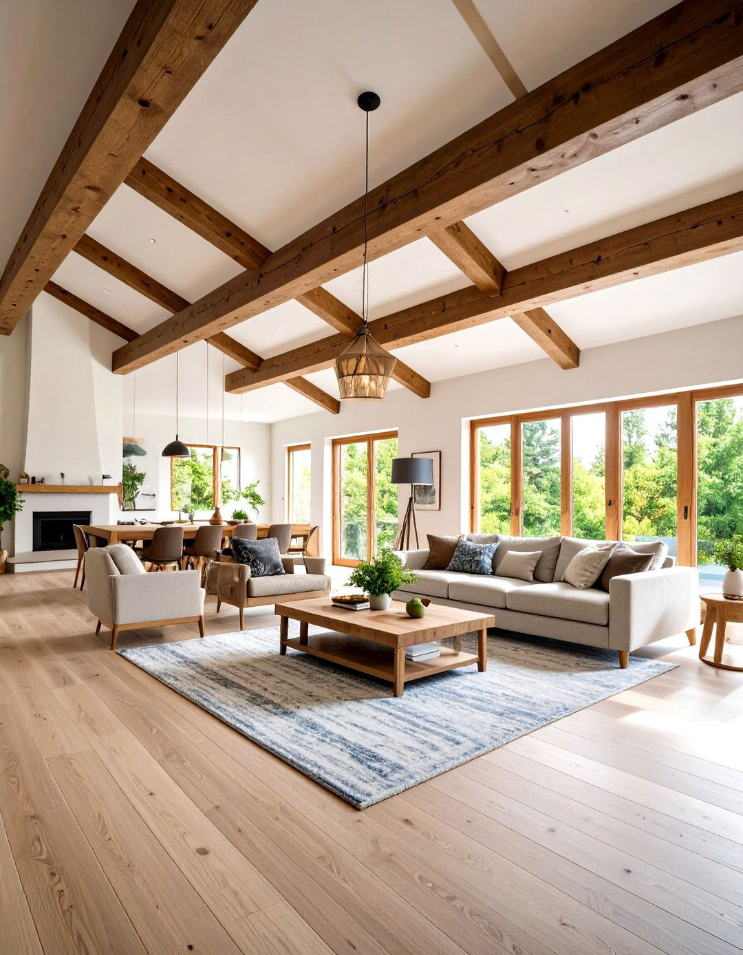 Exposed Ceiling Beams Design - 24 Tuscan Living Room Ideas