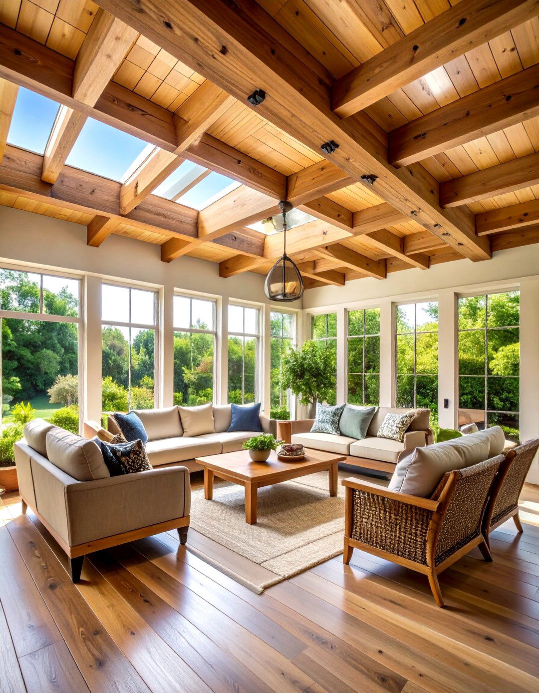 Exposed Wood Beam Sunroom Ceilings - 24 Sunroom Ceiling Ideas