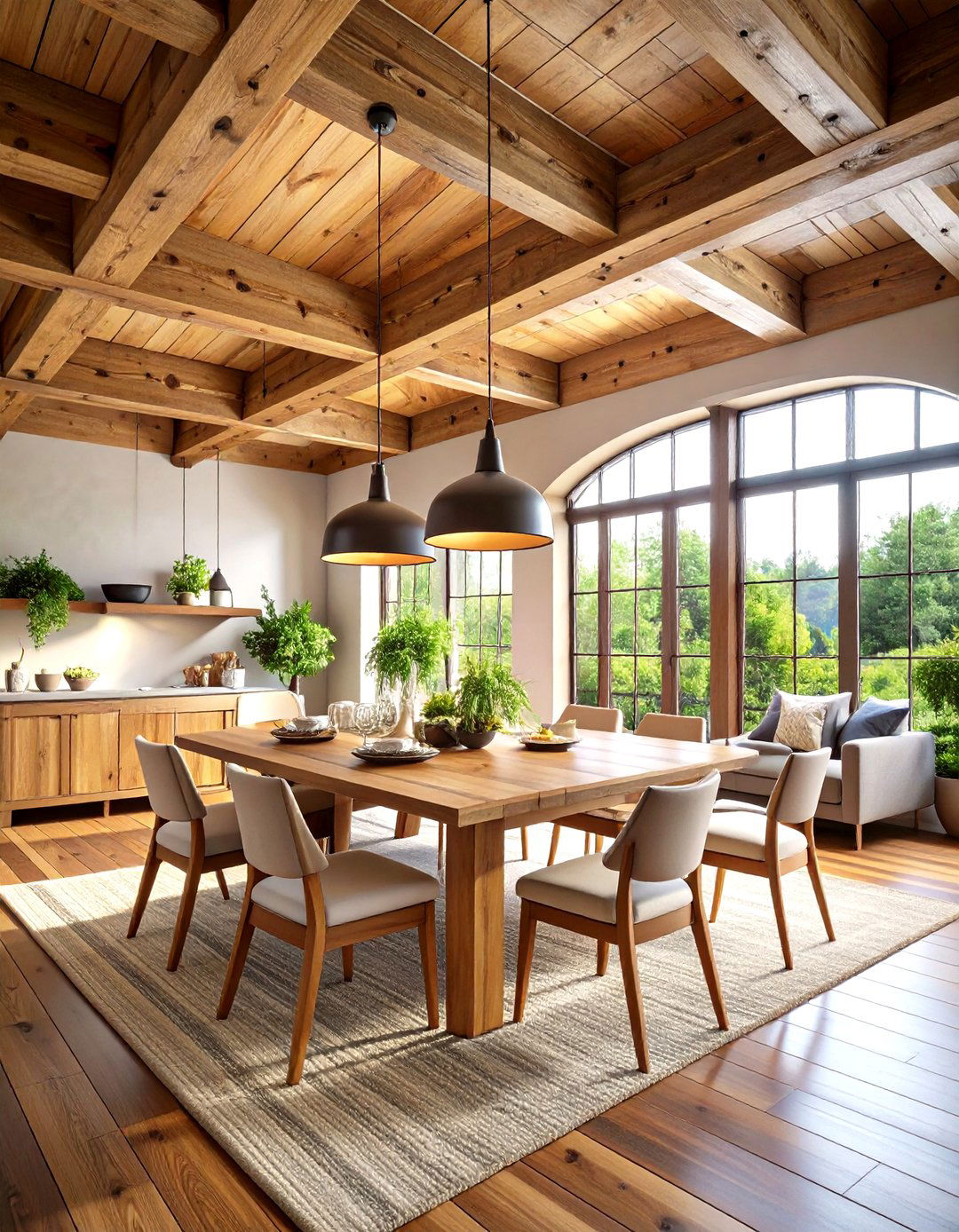 Exposed Wooden Beam Ceilings - 24 Rustic Dining Room Ideas