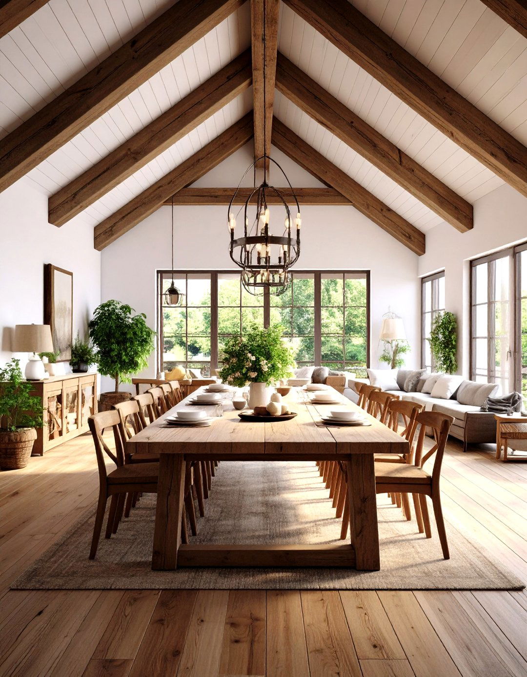 Exposed Wooden Ceiling Beams - 24 cottage dining room ideas