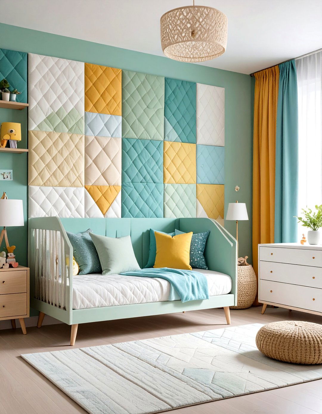 Fabric Accent Installation - 24 Nursery Accent Wall Ideas