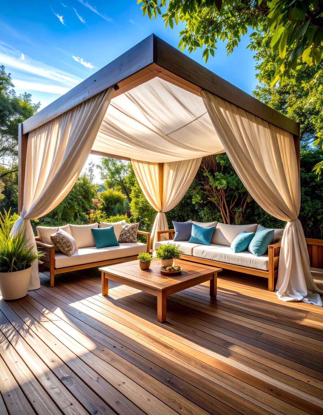 Fabric Canopy Deck - 24 Covered Deck Ideas