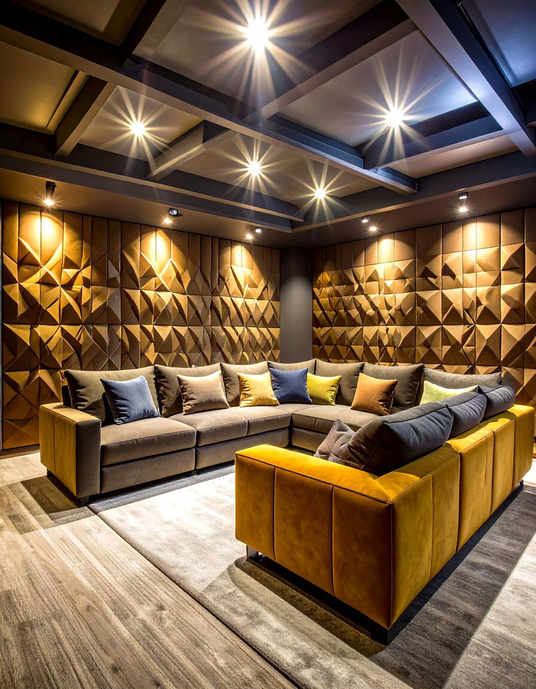 Fabric Covered Acoustic Panels - 24 Basement Wall Ideas