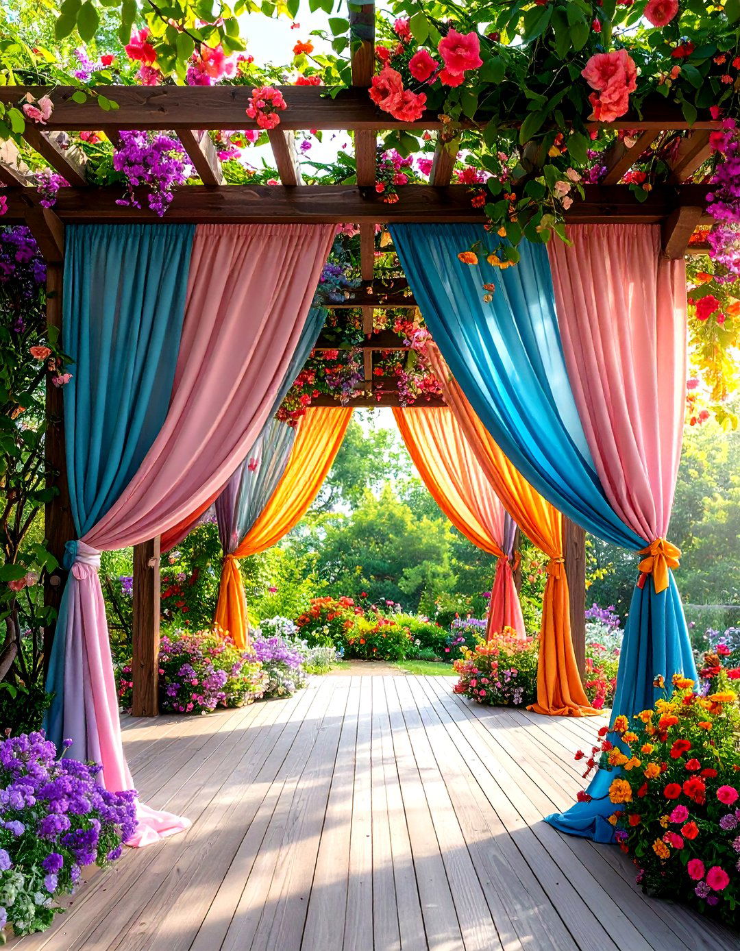 Fabric Curtain Garden Pavilion - 24 Garden Shade Ideas