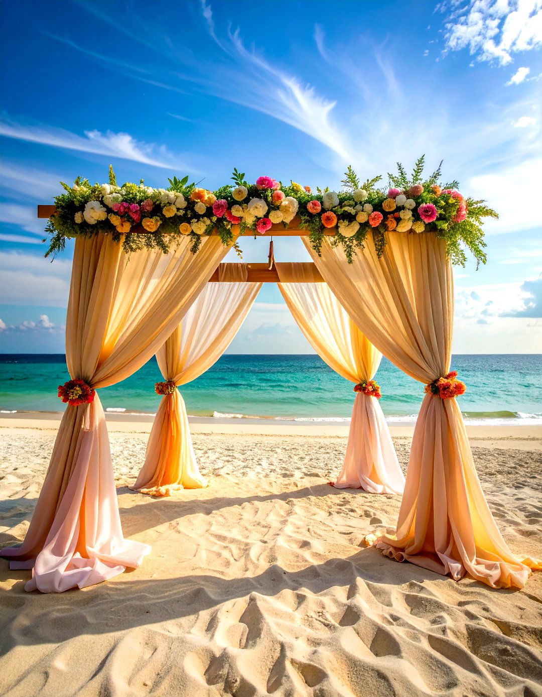 Fabric Draping Wedding Arch - 24 Wedding Arch Ideas