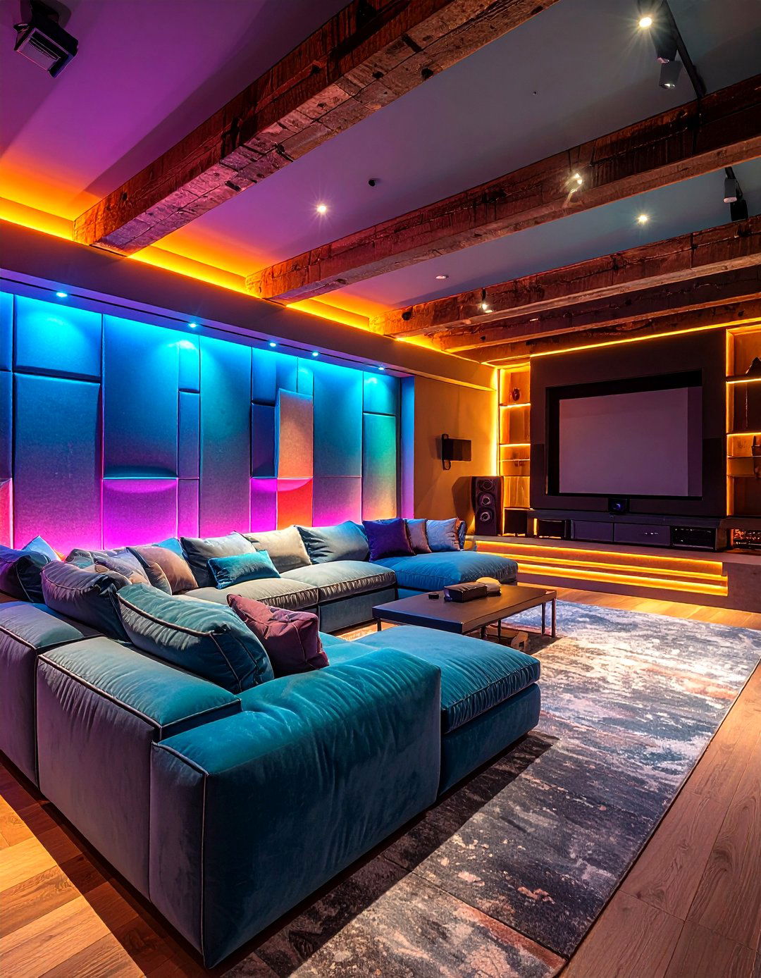 Fabric Panel Acoustic Treatment - 24 Exposed Basement Ceiling Ideas