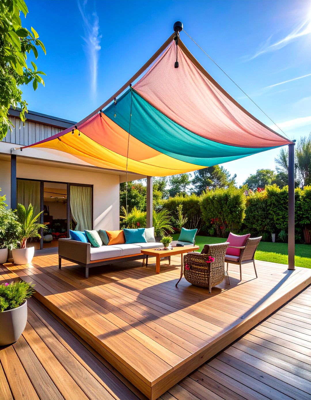 Fabric Sail Shade Structures - 24 Deck Roof Ideas