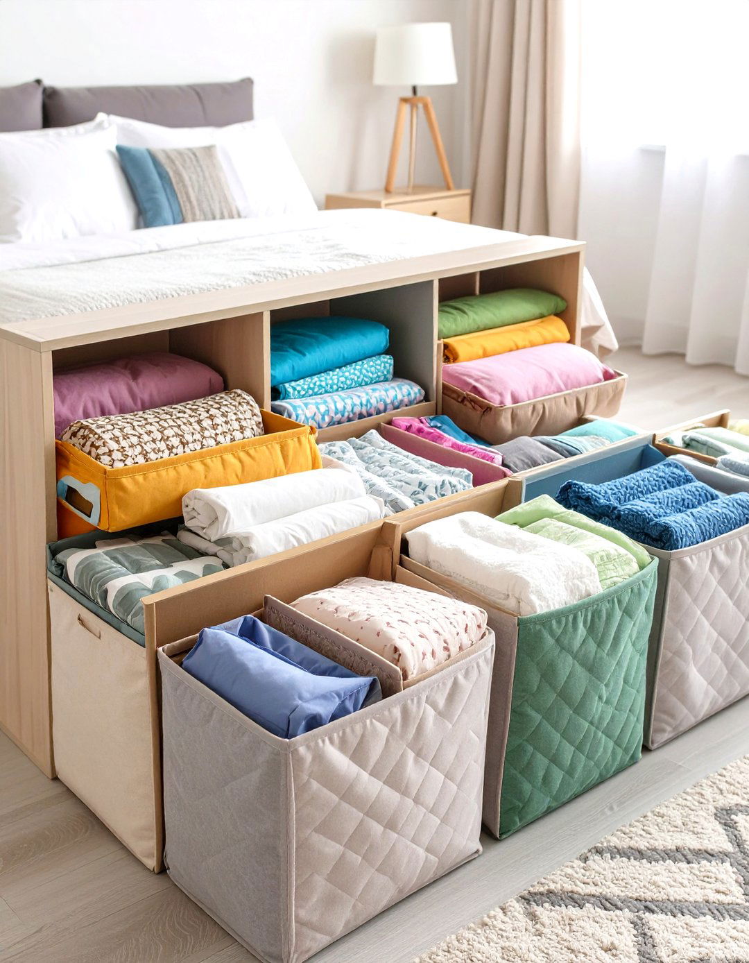 Fabric Storage Cube Organization - 24 Bedding Storage Ideas