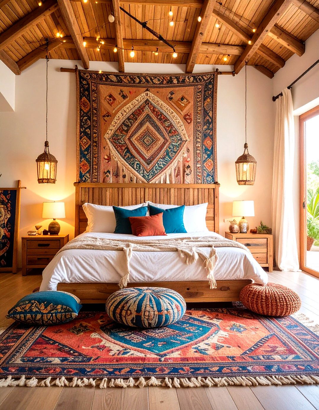 Fabric Tapestry Feature Wall - 24 Bedroom Wall Decor Ideas