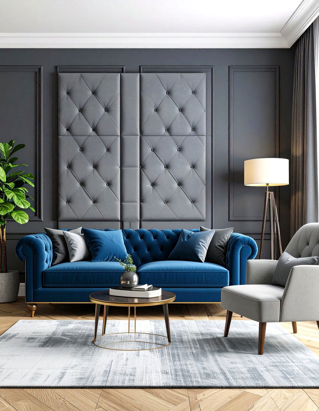 Fabric Upholstered Wall Panels - 24 Living Room Accent Wall Ideas