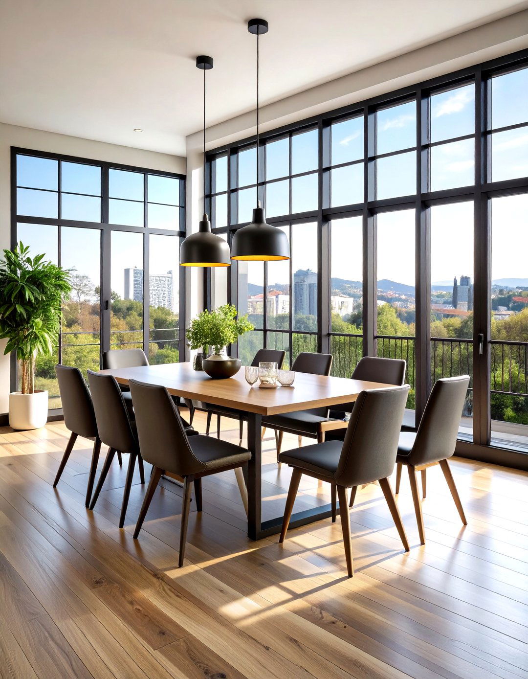 Factory Window Room Dividers - 24 Industrial Dining Room Ideas