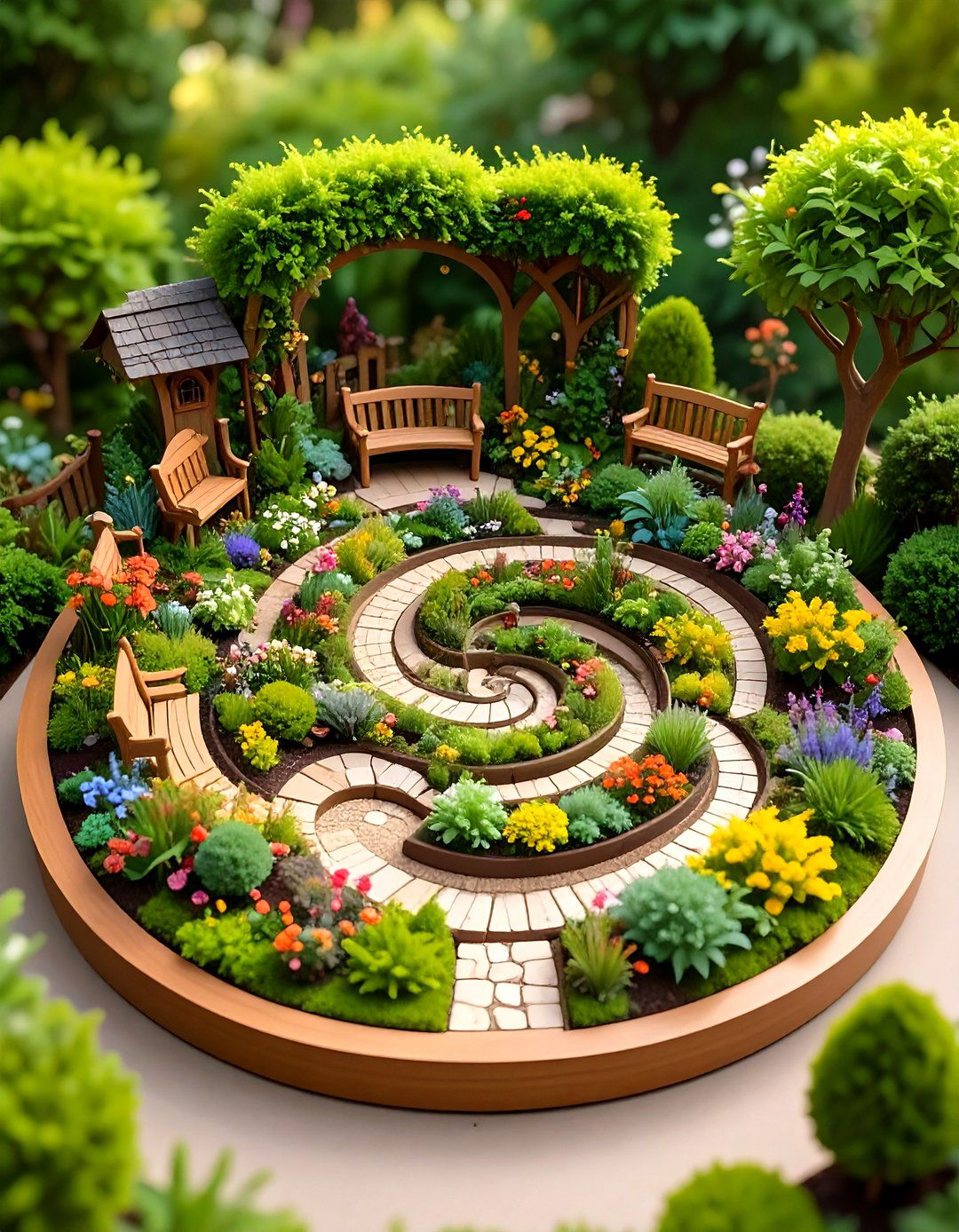 Fairy Garden Spiral Miniatures - 24 Spiral Garden Design Ideas