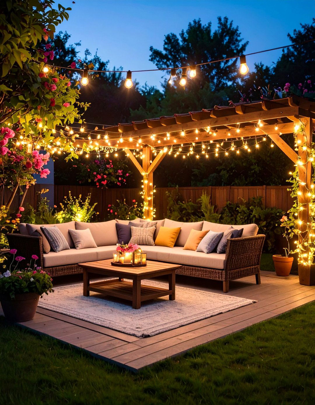 Fairy Light Accent Features - 24 Patio String Light Ideas
