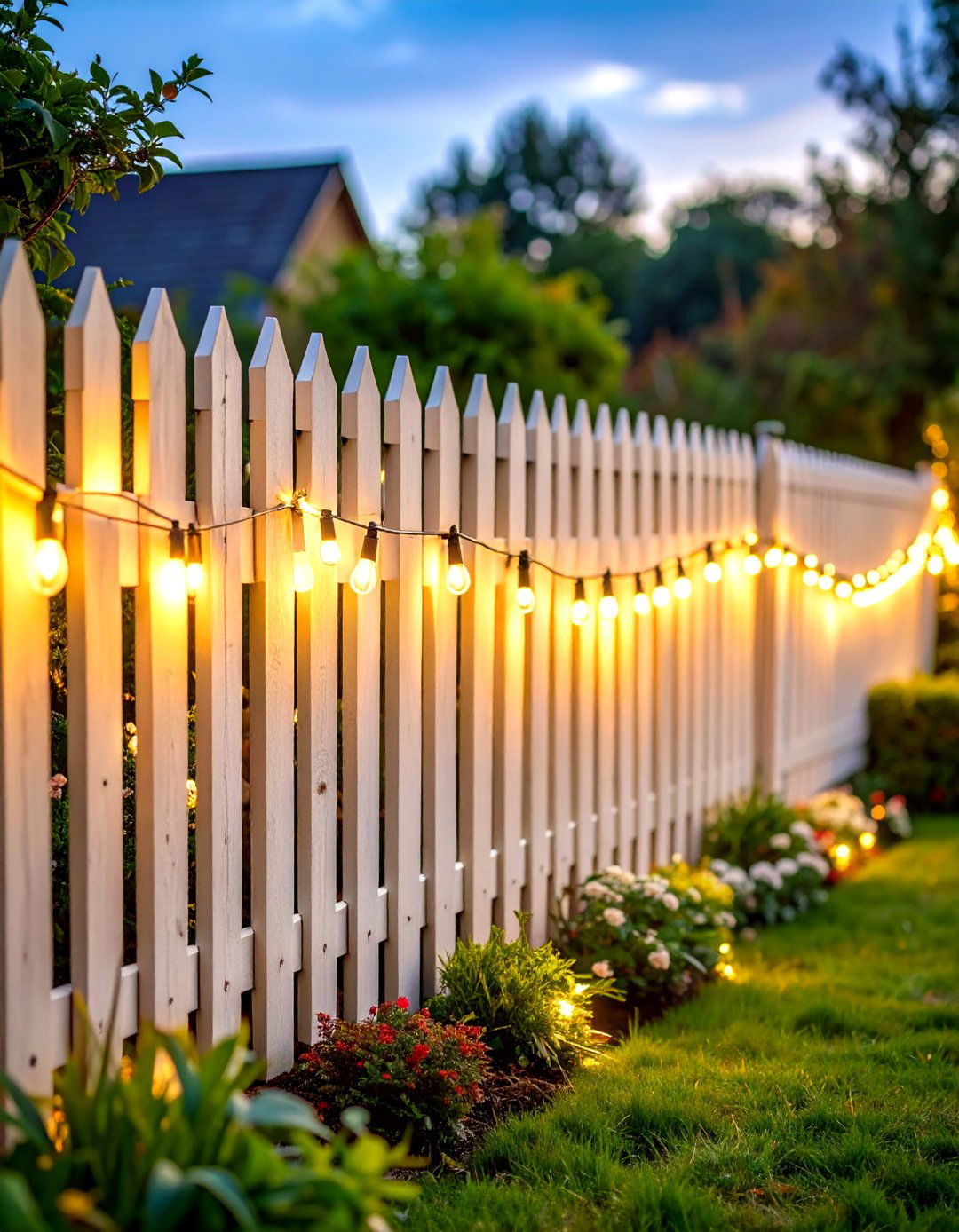 Fairy Light Fence Weaving - 24 Fence Lighting Ideas