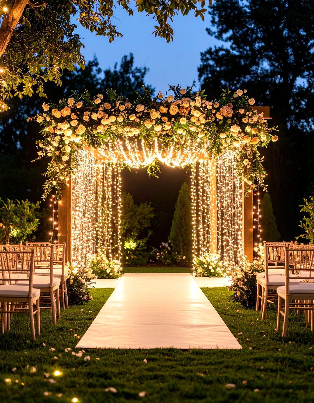 Fairy Light Wedding Arch - 24 Wedding Arch Ideas