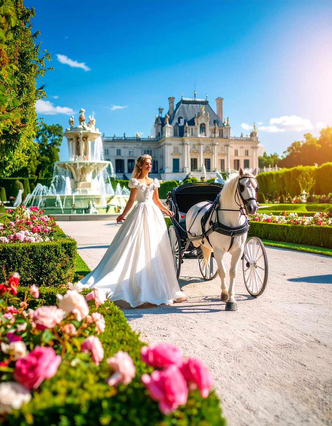 Fairy Princess Royal Palace with Formal Gardens - 24 Large Fairy Garden Ideas