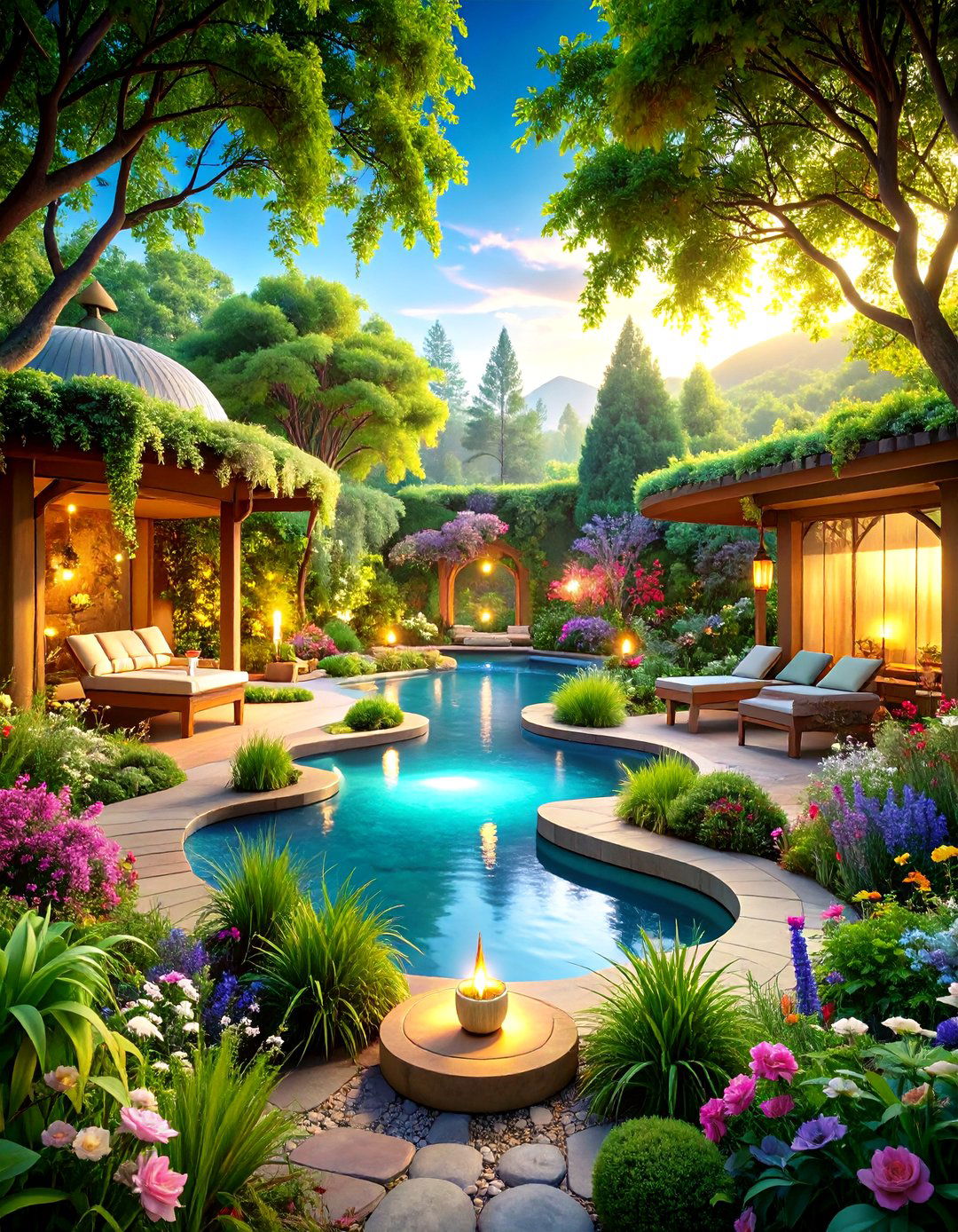 Fairy Spa and Wellness Retreat with Healing Gardens - 24 Large Fairy Garden Ideas