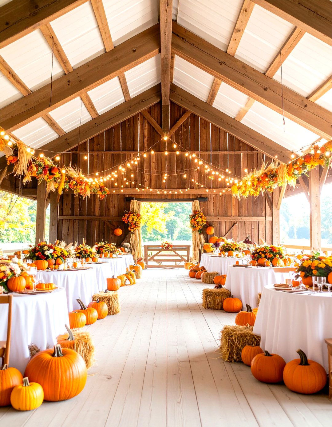 Fall Barn Wedding with Harvest Decorations - 24 Barn Wedding Ideas