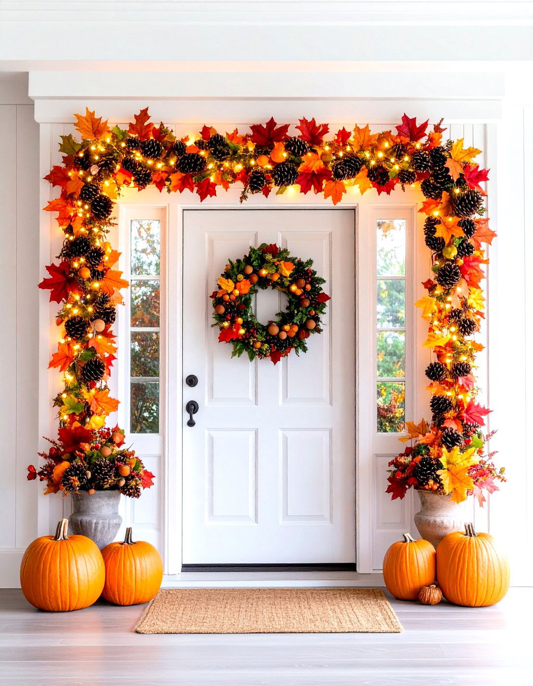 Fall Foliage Garland Arrangements - 24 Thanksgiving Decor Ideas