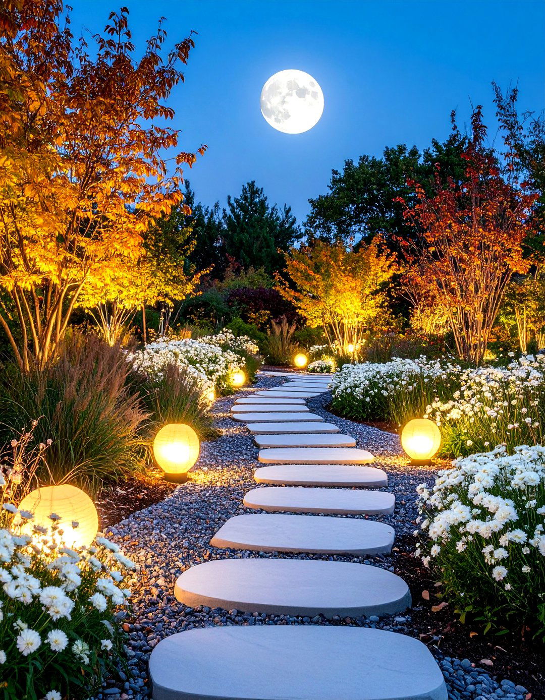 Fall Moon Garden Evening Displays - 24 Fall Garden Ideas