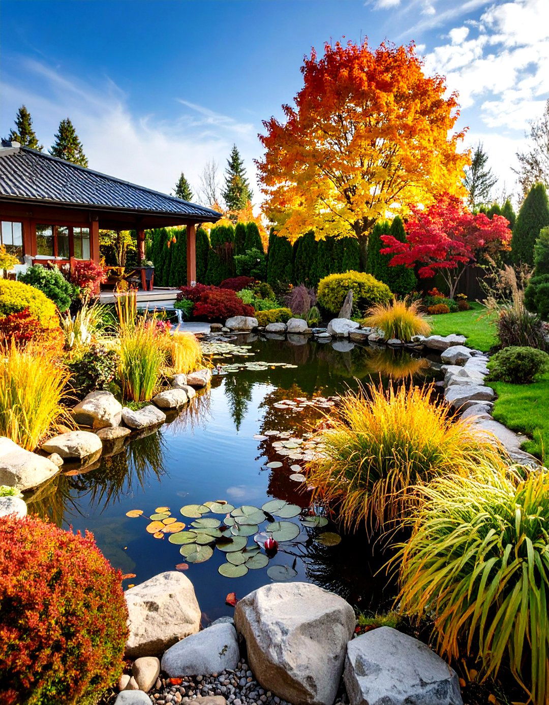Fall Pond and Water Garden Features - 24 Fall Garden Ideas