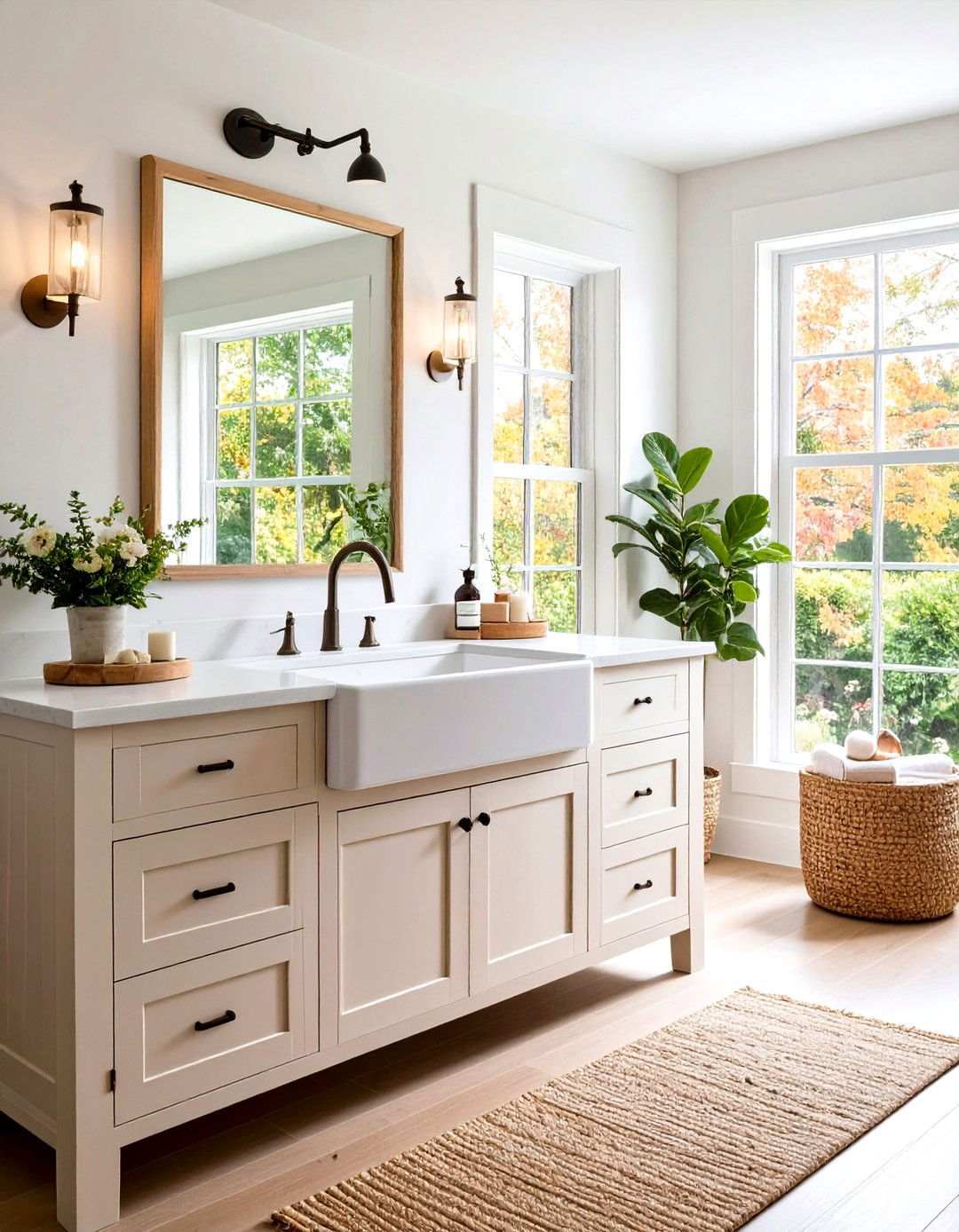 Farmhouse Apron Front Sinks - 24 Rustic Bathroom Ideas