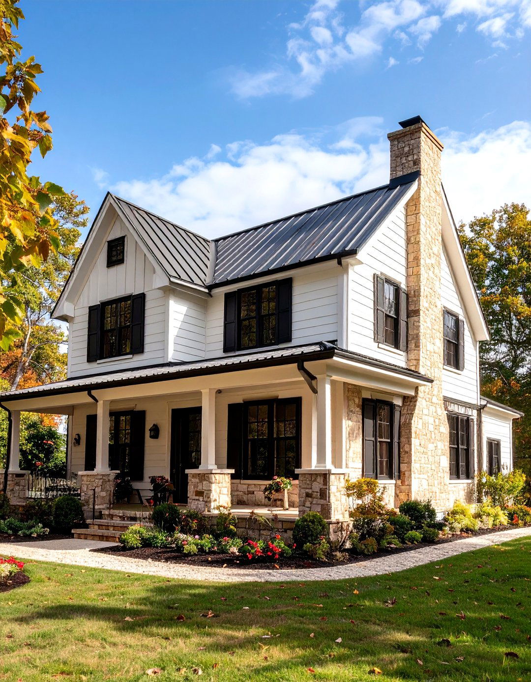 Farmhouse Beige Brick Exterior